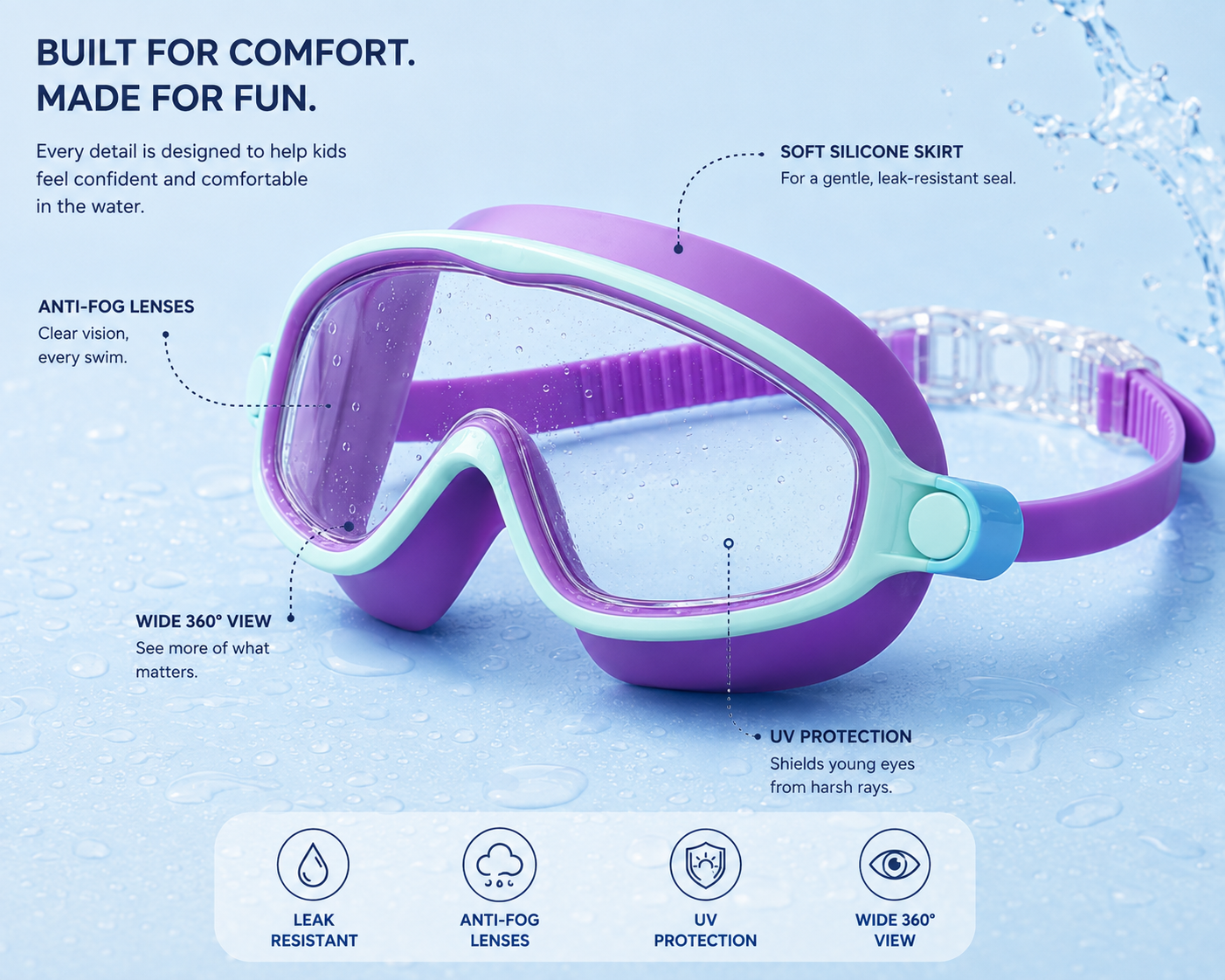 ZAFSwim™ Kids Swim Goggles | Leak-Proof & Anti-Fog